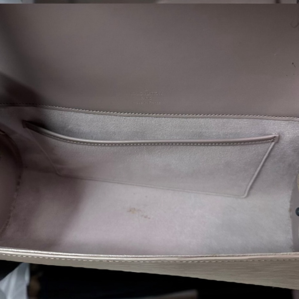 LOUIS VUITTON EPI LEATHER Nocturne PM Lilac Gray Baguette Shoulder Hand Bag RARE - Picture 11 of 16